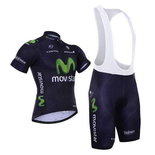 Movistar Short Sleeve Cycling Shirt And Bib Short Cycling Team Kit