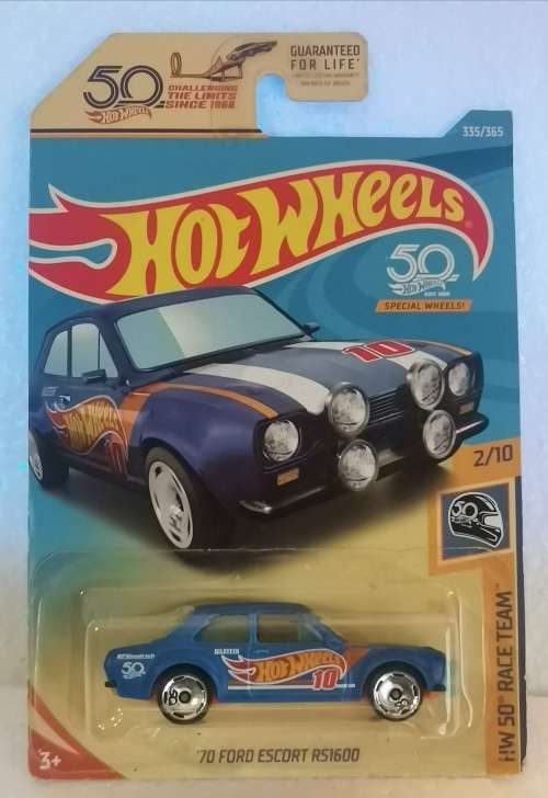 Hot Wheels `70 Ford Escort RS 1600 - HW 50 Race Team - Long Card