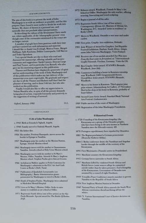 The African Dream. Visions of Love and Sorrow: The art of John Muafangejo. C.1992