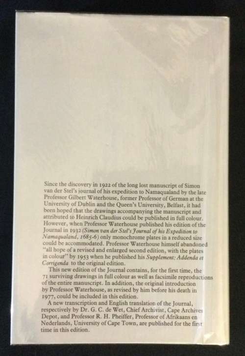 Simon van der Stels Journey to Namaqualand in 1685. Limited edition