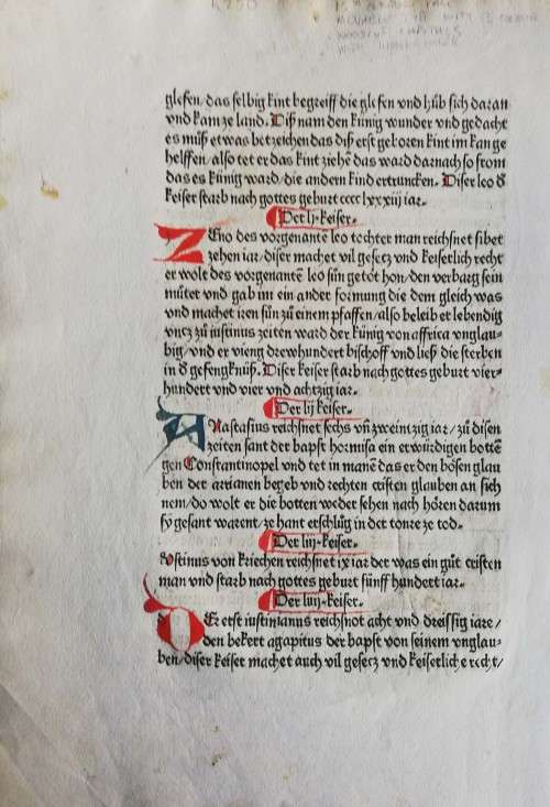 Incunabula page. 15th Century.