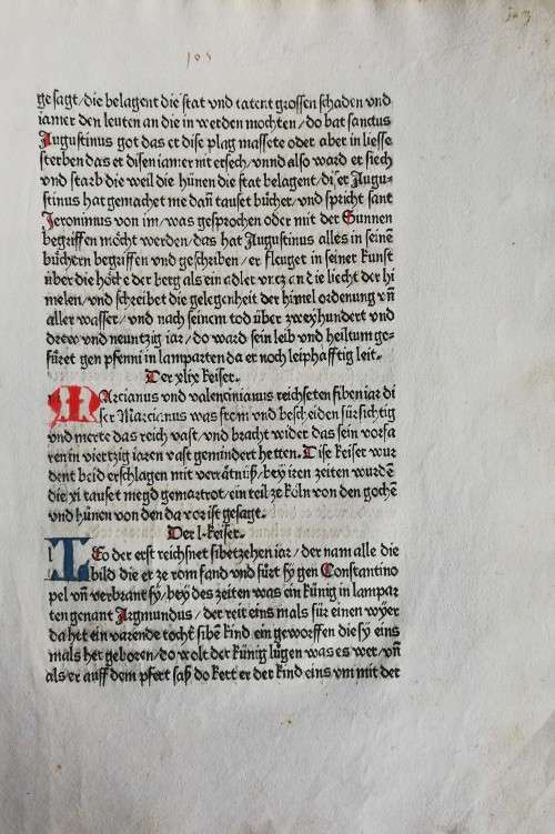Incunabula page. 15th Century.
