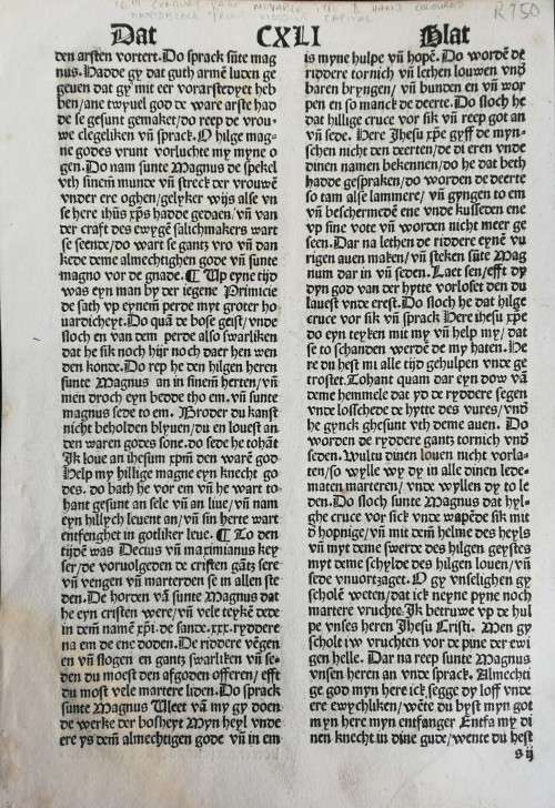 Incunabula page. 16th Century.