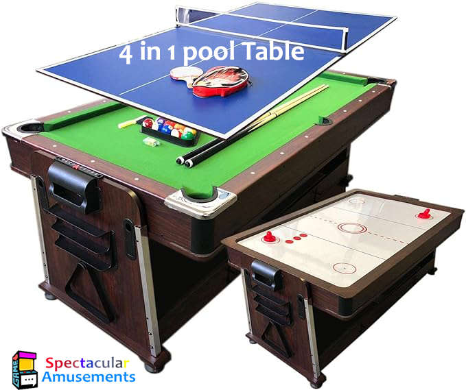 Pool Table Airhockey Table Tennis Dinning Table (4 in 1)