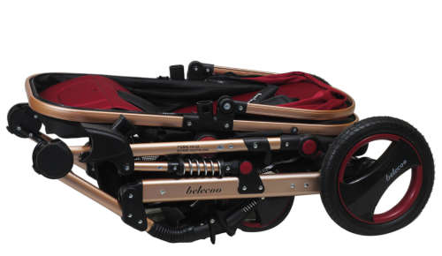 Baby Pram /Stroller - 3 Function Foldable Baby Pram with Car Seat- Maroon belecoo brand