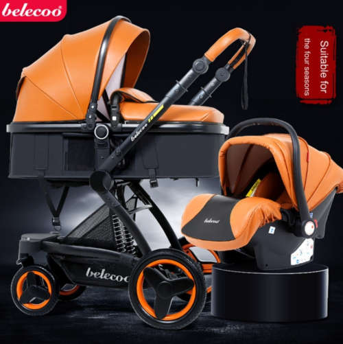 *New 2019 * Baby Stroller /Pram3 in 1 stroller PU leather camarell Belecoo Brand