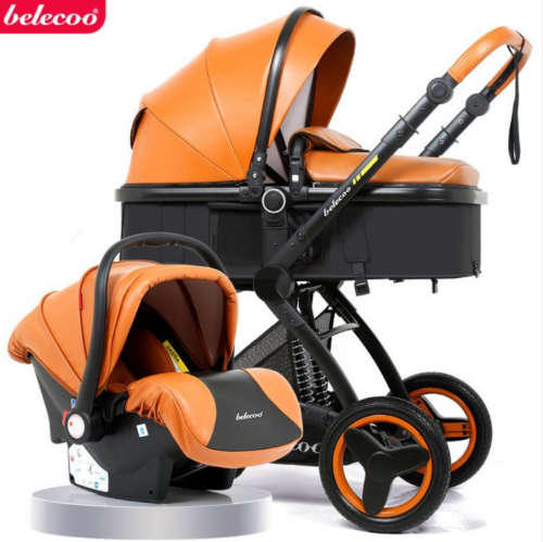 *New 2019 * Baby Stroller /Pram3 in 1 stroller PU leather camarell Belecoo Brand