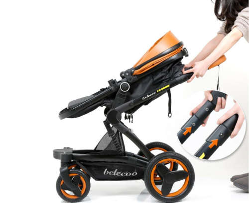 *New 2019 * Baby Stroller /Pram3 in 1 stroller PU leather camarell Belecoo Brand