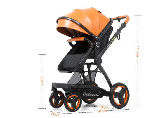 *New 2019 * Baby Stroller /Pram3 in 1 stroller PU leather camarell Belecoo Brand