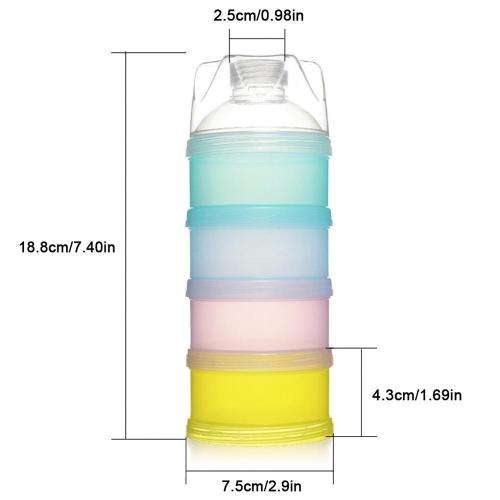Baby Milk Powder Formula Dispenser, Non-Spill Stackable 3-Layers Milk Powder Box for Infant Toddler,