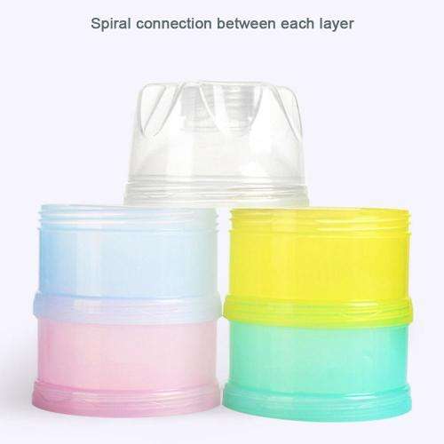 Baby Milk Powder Formula Dispenser, Non-Spill Stackable 3-Layers Milk Powder Box for Infant Toddler,
