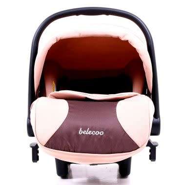 Belecoo Infant Basket Car Seat  MAROON AND KHAKI/CHOCOLATE