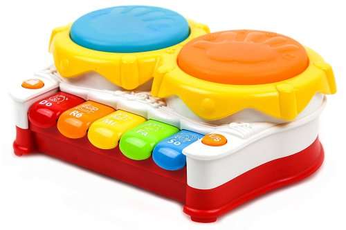 Baby Toys Piano Music Keyboard Toddler Toys - Hand Drum Music Toys for Kids with Flash Lights - Earl