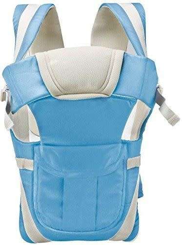 Adjustable Hands-Free 4-In-1 Baby Carrier Bag With Comfortable Head Support & Buckle Straps Sky Blue