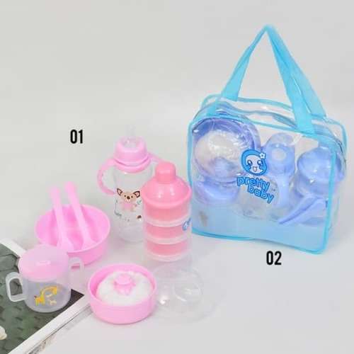 7pcs Pretty Baby Bottle Set PINK/BLUE