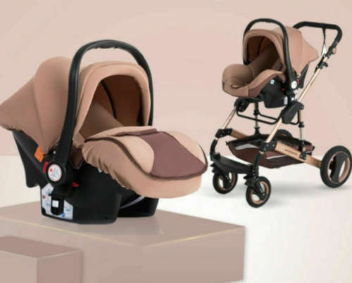 Belecoo Infant Basket Car Seat  MAROON AND KHAKI/CHOCOLATE