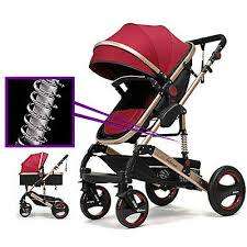 Baby Pram /Stroller - 3 Function Foldable Baby Pram with Car Seat- Maroon belecoo brand