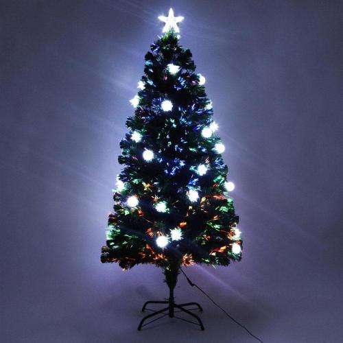 1.5m Christmas Artificial Tree with Metal Stand (built in lights)