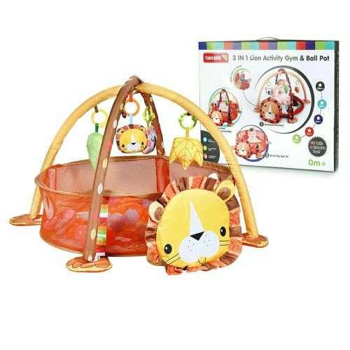 3 in 1 Baby Activity Gym and Ball Pit Play Mat, Lion