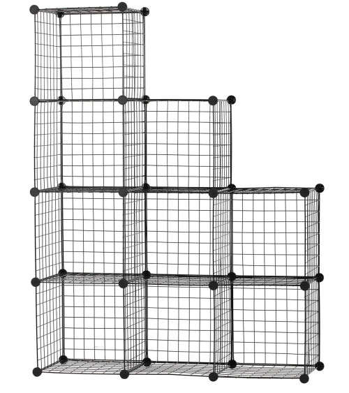 9 CUBE WIRE METAL GRID SHELF STORAGE CABINET ORGANIZER