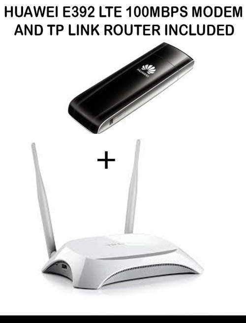 Huawei e392 LTE 100mbps plus TP-link 3G/4G Wireless N Router TL-MR3420 included!