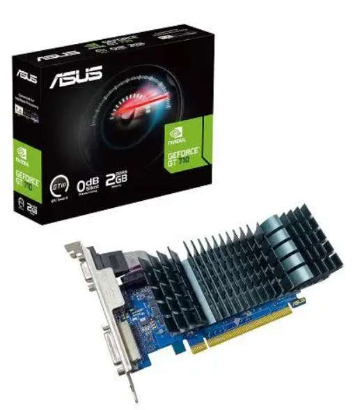 ASUS GeForce® GT 710 2GB DDR3 EVO low-profile 0db graphics card for silent operation