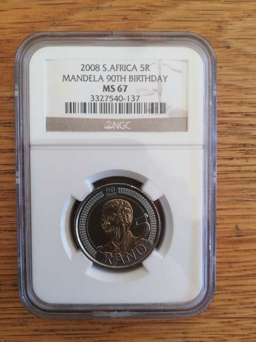Mandela 90th birthday R5 MS67