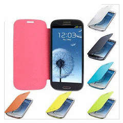 ultrathin flip leather PU case skin with back battery cover for GALAXY S3 I9300/S4 I9500, 6 colors