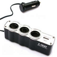 Triple lighter sockets with one USB