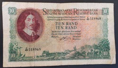 S. A. Bank Note : TEN RAND / TIEN RAND : G Rissik (C40-518968)