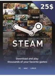 Steam Gift Card $25 - PC (Steam Code)