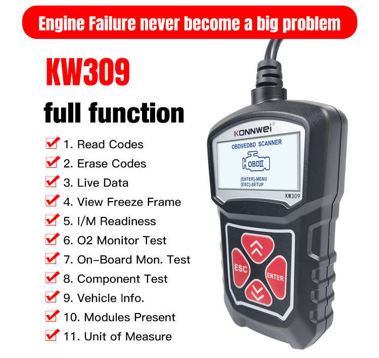 KONNWEI kw309 obd 2 scanner