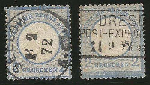 GERMANY 1871-1872  2  GROSCHEN FINE USED  X2                                                 R1650