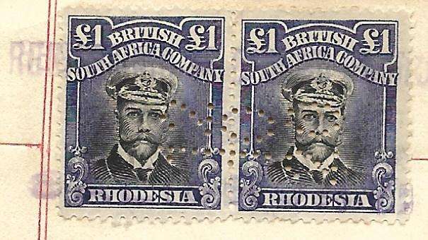 BRITISH SOUTH AFRICA COMPANY -  ADMIRAL                                         £1  TOP VALUE PAIR