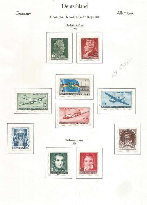 DDR 1956 MINT STAMPS ON PAGE