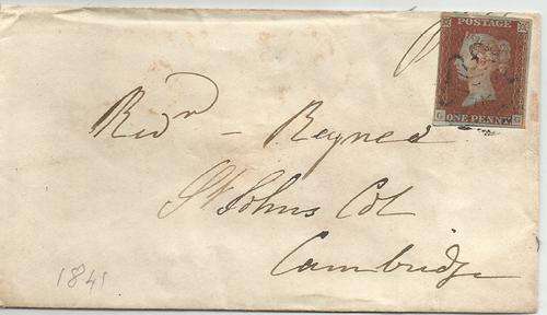 PENNY RED(BLUED PAPER) ON COVER