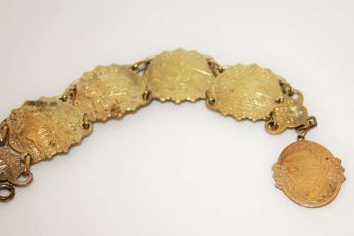 VERY OLD BRASS TONE BRACELET ! LOOK AT THE DETAIL !!!