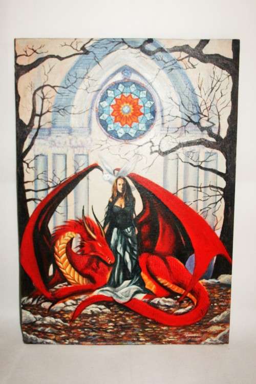 UNUSUAL !!! ORIGINAL LARGE SIGNED OIL PAINTING ( CANVAS ON BOARD ) !! BEAUTY !!!