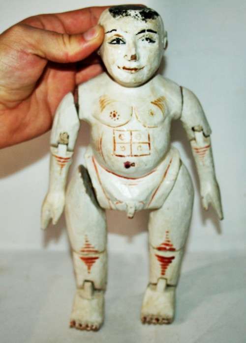 *PUPPET*A VERY UNUSUAL ANTIQUE WOODEN NAKED ORIENTAL FERTILITY PUPPET BOY DOLL