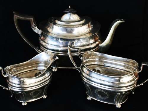 *HALLMARK*WOW !!! RARE GEORGE V THOMAS BRADBURY AND SONS LTD CIRCA 1905 HALLMARKED SILVER TEA SET