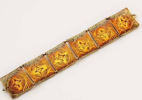 *FILIGREE*WOW ! STUNNING ANTIQUE STERLING SILVER FILIGREE BRACELET