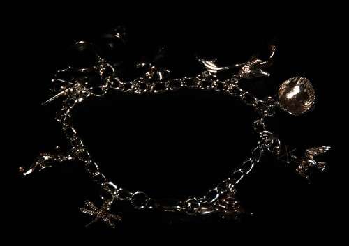 *CHARMS*STERLING SILVER CHARM BRACELET