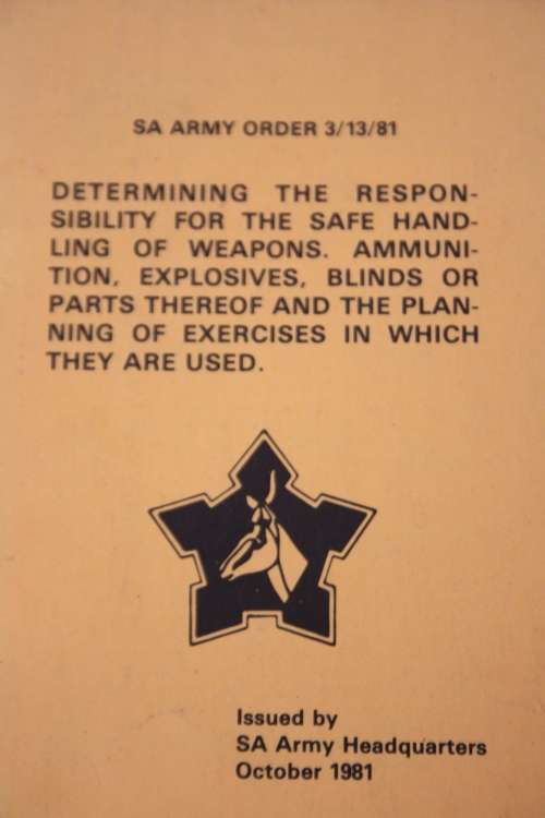 SADF SA Leerorder 3/13/81