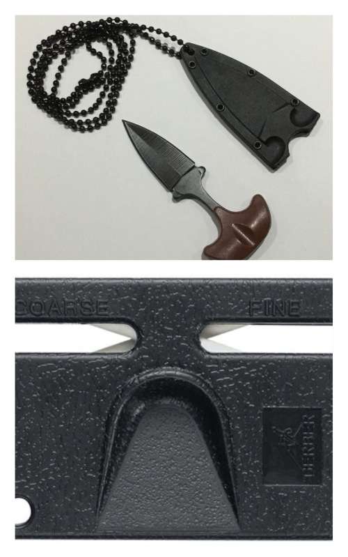 Self defense necklace knife + Free Gerber Sharpener
