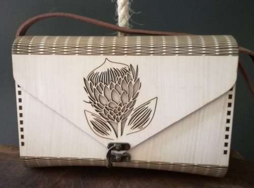 Wooden Handbag Protea