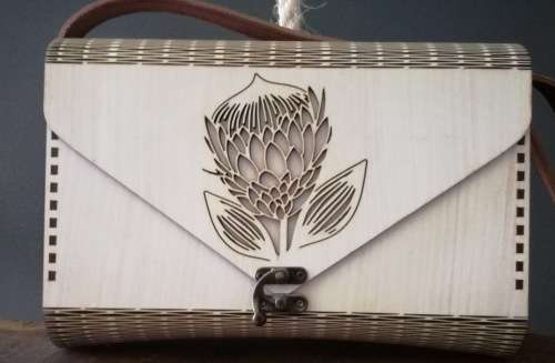 Wooden Handbag Protea