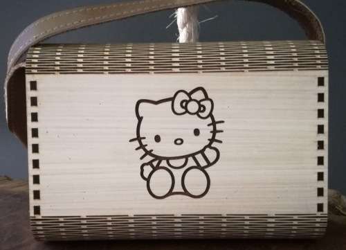 Wooden Handbag Hello Kitty