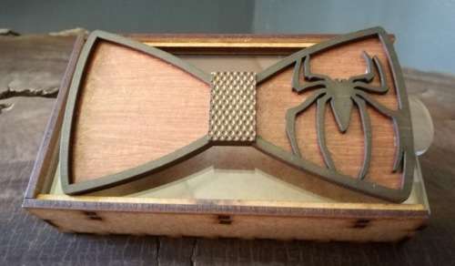 Wooden Bow Tie Spider-Man