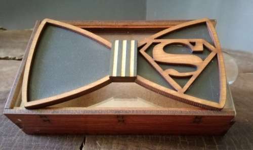 Wooden Bow Tie Superman