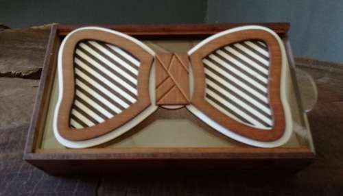 Wooden Bow Tie Stripe